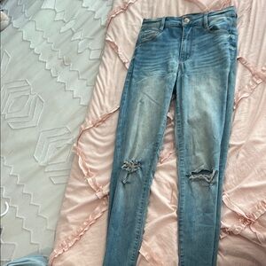 Light Blue Distressed Women's Jeans